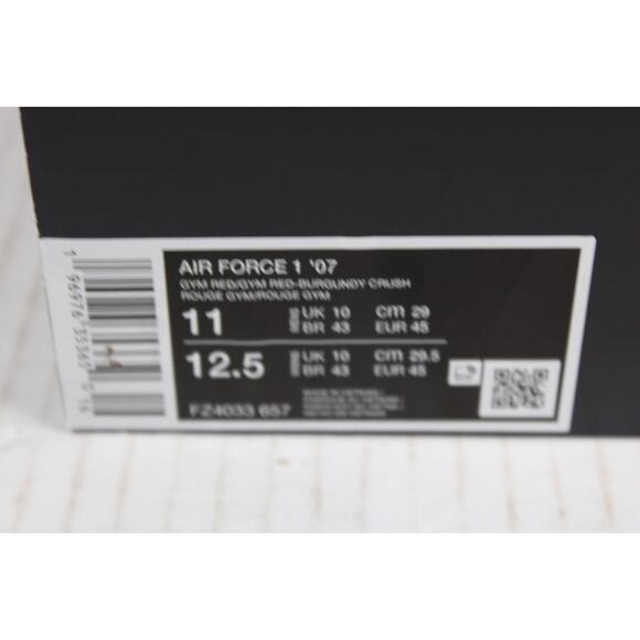 Nike Air Force 1 \'07 Gym Red Burgundy FZ4033-657 Men\'s Size 11 shoes new w/ box main image 7